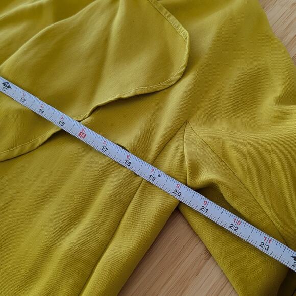 Zara Trafaluc Yellow Green Loose Fit Open Front Belt Trench Coat, size S - Picture 4 of 9